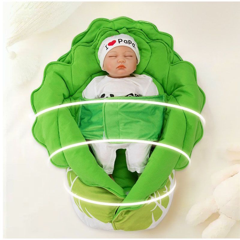 【P20倍限定！】白菜 おくるみ ベビー 赤ちゃん 厚手 新生児 白菜型 ブランケット ベビーブランケット 子供 寝かしつけ 毛布 秋 冬 おもしろ おしゃれ 野菜 キャベツ SNS インスタ映え 記念撮影 クリスマス ハロウィン ギフト プレゼント 出産祝い 70*40