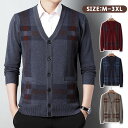 【P20倍限定!】ニットカーディガン メンズ カーディガン 前開き ボタン 長袖 上着 秋服 アウター ビジネス カジュアル 薄手 敬老の日 シンプル フォーマ...