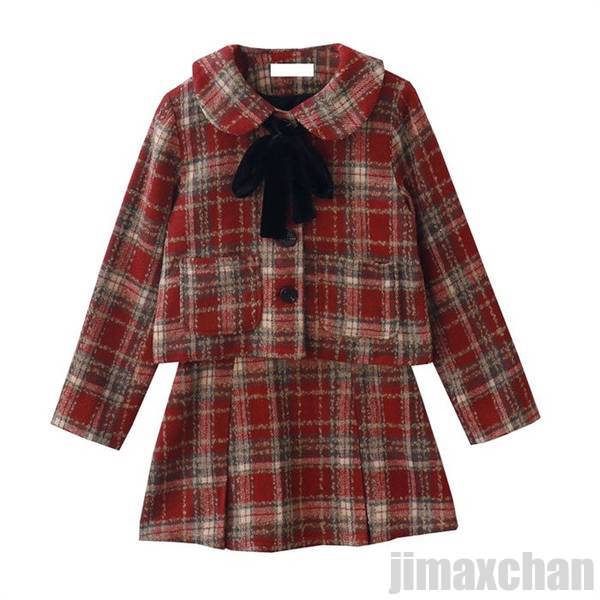 【楽天スーパーSALE半額OFF】THOM WILLS コート スカート スーツ レディース セットアップ 2点 チェック 長袖 秋冬ショート コート+スカート...