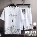 気楽 メンズ 2点セット 半袖Tシャツ ハーフパンツ ショートパンツ Tシャツショーツセット スポーツ 短パン 半パン トレーニング 上下 ルームウェア スポーツウェア 男性 半
