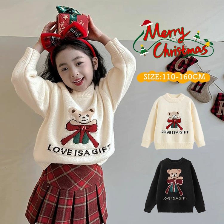 クリスマス セーター キッズ 子供服 ニットセーター トップス 男の子 女の子 サンタ服 キッズトナカイ ..