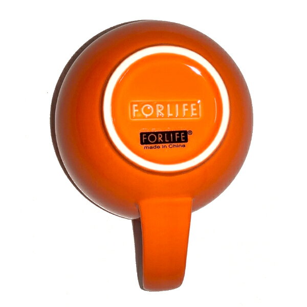 コーヒー用品と生活雑貨のハピマルのFORLIFE Qティー カップ with ハンドル キャロット 295ml 1個 521-Car 紅茶 硬質陶器 食器洗い機OK 電子レンジOK オレンジ｜アングル3