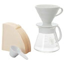 HARIO V60 セラミックドリッパー02セット　ホワイト　1〜4杯用 XVDD-3012W