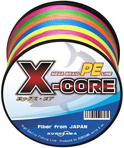 KUROSAWA PEライン X-CORE (5色マルチカラー 1000m（8編） 3号（40lb/18.1kg）)