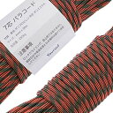 パラコード・050_フ?ラック&レット? 4mm_7芯 rope-000・・Size:4mm_7芯Color:050_フ?ラック&レット?・パラコードとはパラシュートコードの略称で、パラシュートのキャノピー（傘）と人を繋ぐロープのことです。耐久性が強い上に軽く、乾きやすいという特徴から、魚釣りの糸（中の糸を引き出して使用）、車の牽引、テントロープ、ハンドメイド作品、犬の首輪やリード、ブレスレット、スマホ ストラップ 首掛け、スニーカーの紐など様々な用途に使用されます。・【素材】表地 ポリプロピレン、内芯 ポリエステル。 内芯：5芯、7芯、9芯（1芯は3本の縒り糸を束ねた丈夫な作りになっています）。 約 3mm ~ 4mm（太さ）×30m（長さ）／耐荷重~250kg（静かに力を加えて切れるまでの重さ）本ロープは中に空洞ができないように、表地は若干タイトめに作られております。商品によっては3 ~ 4mmもしくはそれより若干細くなっております。・【色々な利用場所】キャンプ、アウトドア、狩猟、ハイキングおよび様々な野外活動でご利用いただけます。テントやタープのガイロープとして使