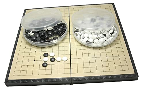 FORTHGOER 囲碁 囲碁盤 セット 折りたたみ式 ポータブル マグネット石 (中28.5×28.5cm)