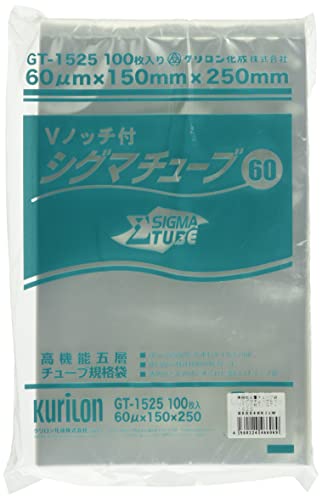 GT-1525・ XSV8303・・Style:GT-1525・商品サイズ (幅×奥行×高さ) :間口×奥行(mm)150×250・原産国:日本・内容量:100枚・材質:ナイロン、ポリエチレン・ハサミ不要のVノッチ付チューブタイプ真空袋です。構成:ナイロン/PE ハサミ不要のVノッチ付チューブタイプ真空袋です。 -40℃冷凍から100℃の30分ボイルまで対応できます。