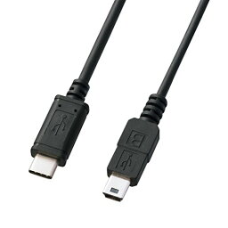 サンワサプライ USB2.0 TypeC - miniB ケーブル 2m KU-CMB20 ブラック