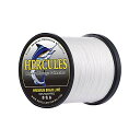 HERCULES PEライン 色落ちない 釣りライン 4本編み ホワイト 500M 0.8号 (4.5kg/10lb Φ0.12mm) 釣り糸