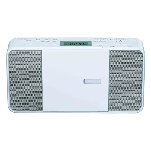 東芝 CDラジオ TY-C251(W) コンパクト スリム ボディー 縦型 ワイドFM 対応 外形寸法 280×149×63mm 質量 約1.2