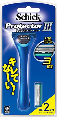 Schick(シック) シック Schick プロテクター スリー 3枚刃 ホルダー (替刃2コ付) カミソリ 剃刀 ヒゲソリ 髭剃り 男性 メ