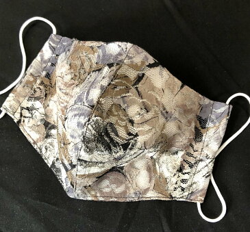 クレンゼ  CLEANSE  使用 洗える立体マスク おしゃれマスク 黒薔薇レース  裏地 CLEANSE クレンゼ 高性能5層不織布フィルター付き 日本製 送料無料(郵送)