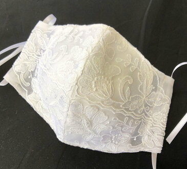 クレンゼ  CLEANSE  使用 洗える立体マスク おしゃれマスク 純白 スーパーホワイト花柄レース 軽量 通気性抜群  快適呼吸 ワイアー&高性能5層不織布フィルター付き 日本製 送料無料(郵送)