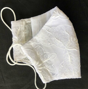 クレンゼ  CLEANSE  使用 洗える立体マスク おしゃれマスク 純白 スーパーホワイト花柄レース 軽量 通気性抜群  快適呼吸 ワイアー&高性能5層不織布フィルター付き 日本製 送料無料(郵送)