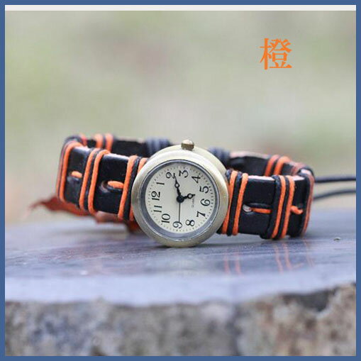 ブレスレット時計 レディス腕時計 アンティク本革ベルト クォーツ時計 レザーブレスレットみさんが布 NO.3