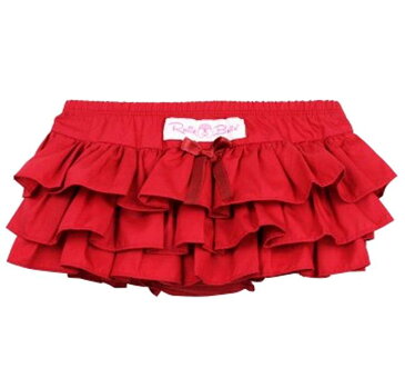 ラッフルバッツ/RufflebuttsベビーブルマRed Sateen Skirted Bloomerおむつカバーサテン素材スカートブルマ