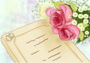 似顔絵用背景　〜ウェディング薔薇と誓約書1（横version）〜　　※ご注意：当店似顔絵のオプション商品です。背景単体ではご注文いただけません！