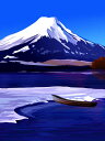 似顔絵用背景　〜富士山　湖と共に