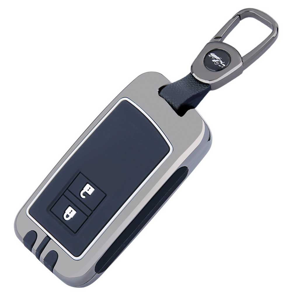レクサス専用 スマートキーケース 2ボタン 亜鉛合金＋シリコン 全面保護 キーカバー RX／IS／GS／NX／UX／ES／LC500h／UX250h／RC10系／GS250等適用 耐衝撃 傷防止 高級感 ジャストフィット キーホルダー付き