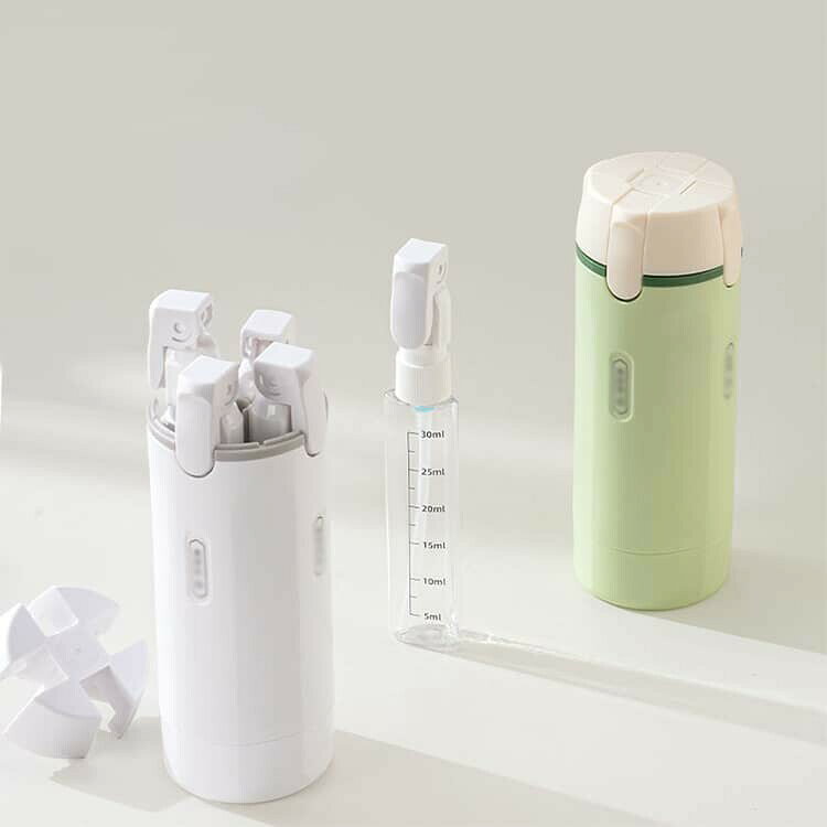 4in1で多機能 トラベルディスペンサー 30ml×4 液漏れ防止 シャンプー 詰め替え ト...