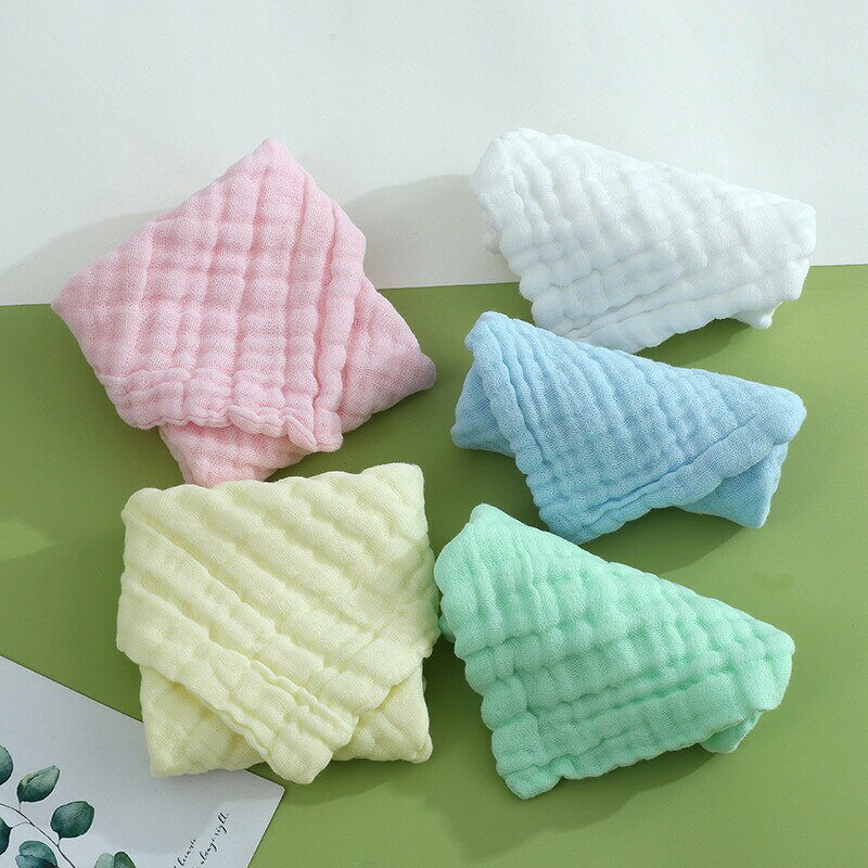 ハピネスストアの送料無料 ハンドタオル 30cm×30cm お手拭き フェイスタオル ガーゼ 6層 吸水 シンプル 無地 かわいい キッチン 台所 トイレ バスルーム 浴室 ベビー 赤ちゃん プレゼント 誕生日 出産祝い 白 ホワイト ピンク ブルー｜アングル2
