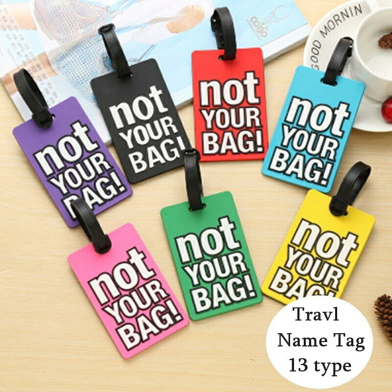 ネームタグ ラゲージタグ トラベルタグ シリコン バッグ用アクセサリー 旅行用品 荷物タグ ネームホルダー ラゲッジタグ 英文 ベルト 取付け簡単 四角形 紛失対策 迷子 おしゃれ