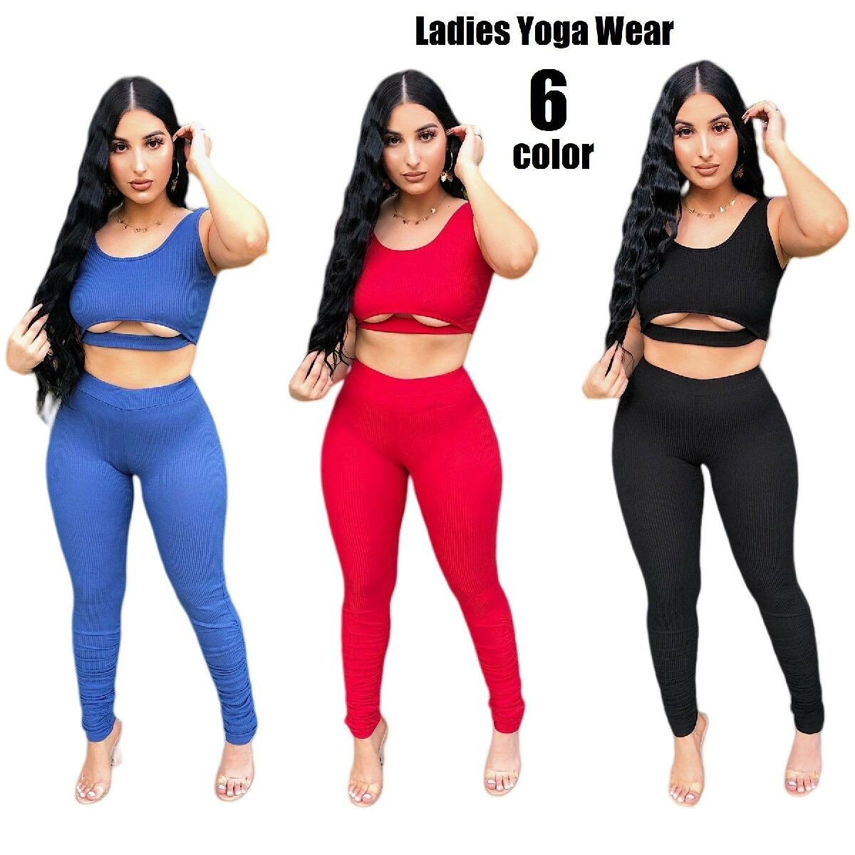 ヨガウェア 上下セット レディース 女性用 セットアップ フィットネスウェア トレーニングウェア タンクトップ ショート丈 レギンスパンツ レギパン スパッツ トップス ボトムス 婦人用 運動 スポーツ エクササイズ