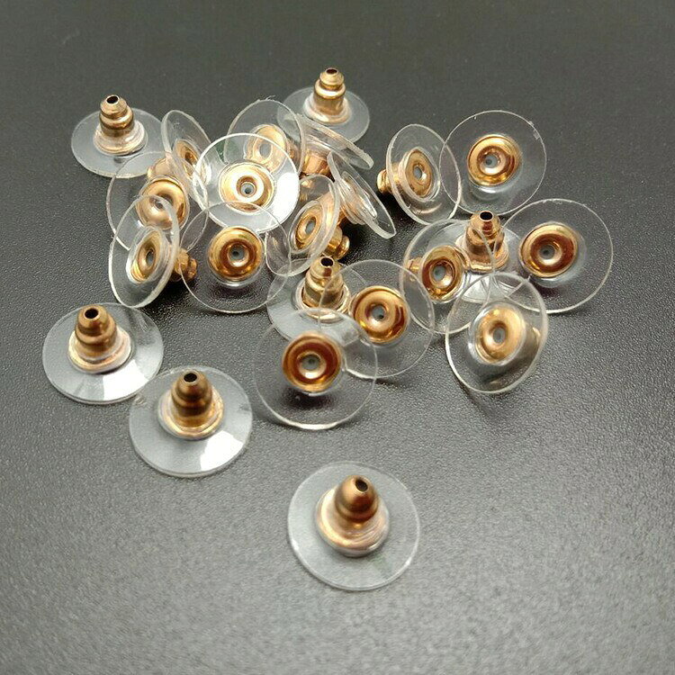 ハピネスストアのピアスキャッチ 10個セット アクセサリーパーツ パーツ DIY ハンドメイド 手作り ピアス 金具 材料 円盤 ゴールド シルバー 予備 ストック｜アングル2