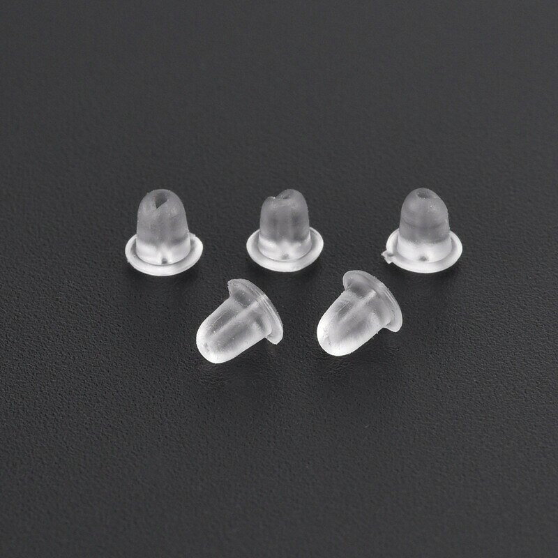 ハピネスストアのピアスキャッチ 300個セット アクセサリー 留め具 ピアス用金具 ハンドメイド 手作り 交換 替え クリアカラー ソフト やわらかい｜アングル3