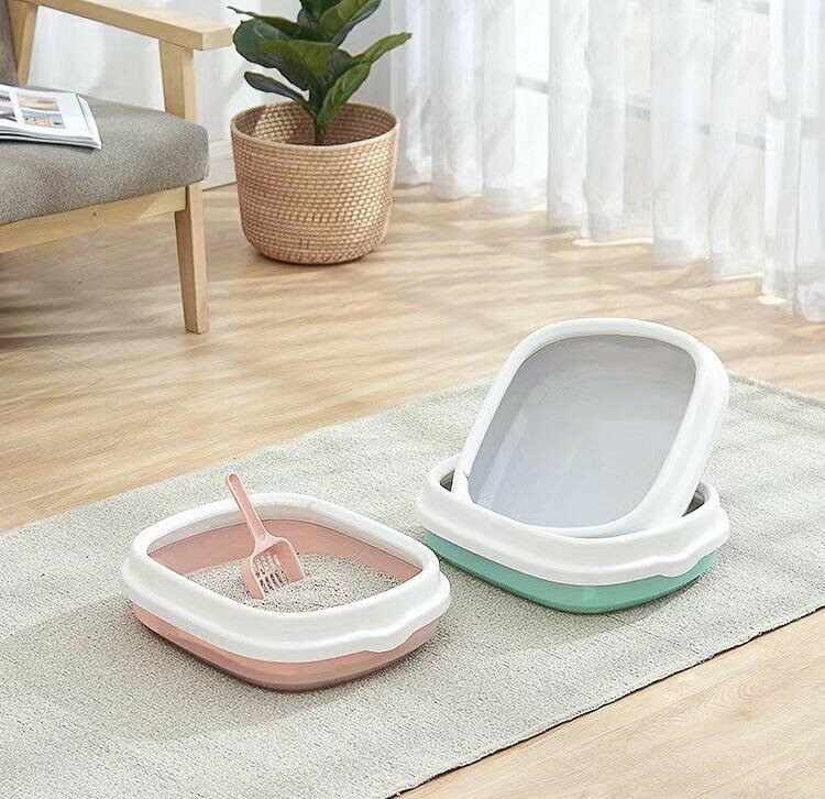 猫用トイレ キャットトイレ 本体 スクエア ハーフ 猫 キャット ペット用品 Mサイズ...