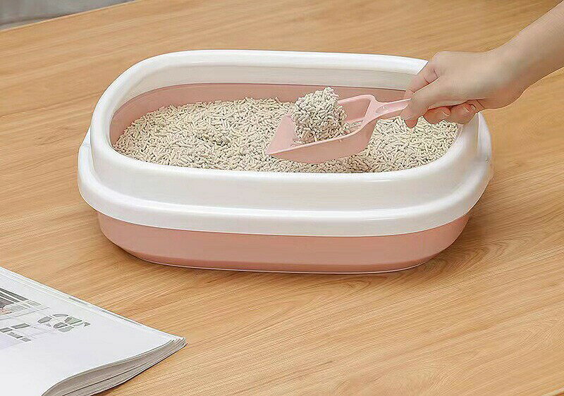 猫用トイレ キャットトイレ 本体 スクエア ハーフ 猫 キャット ペット用品 Mサイズ...