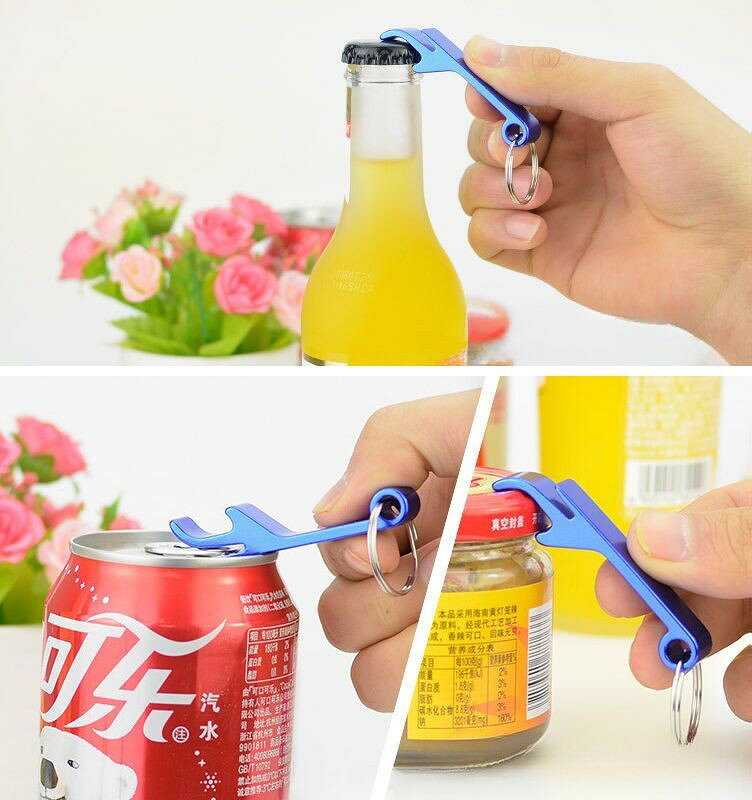 ハピネスストアの栓抜き ボトルオープナー キーリング付き キーホルダー アウトドア 持ち運び 外出 軽量 コンパクト 携帯 キッチン雑貨 シンプル おしゃれ｜アングル3