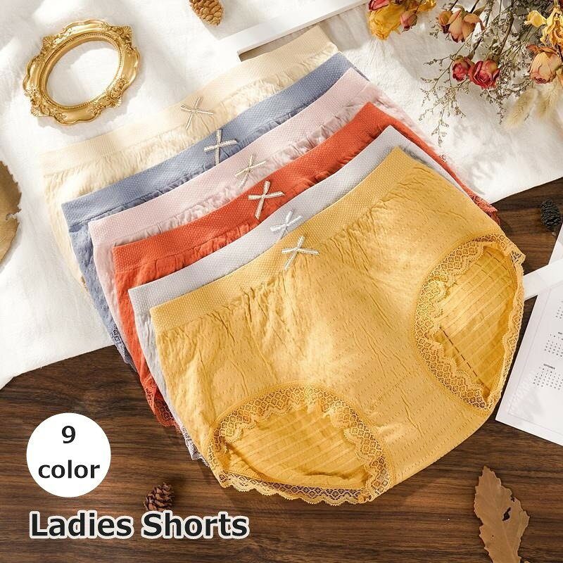 スタンダードショーツ レディース 女性 婦人 下着 パンツ レース リボン 単色 シンプル かわいい おしゃれ