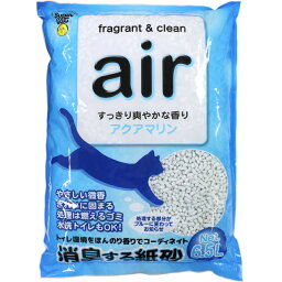 スーパーキャット 猫砂 air アクアマリン 6.5L 猫 トイレ ネコ砂 消臭 ごみ処理かんたん 燃やせる トイレに流せる 香りつき 国産