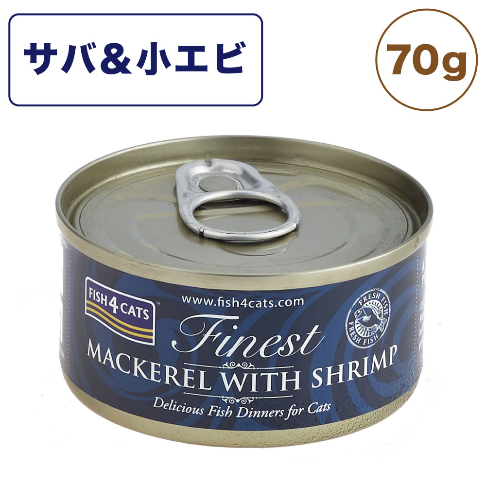 【訳あり品】【賞味期限間近】【賞味期限24年6月】フィッシュ4 キャット 缶詰シリーズ サバ&小エビ 70g 猫 フード 猫用フード キャットフード アレルギー 魚 ウェットフード 猫缶 無添加 無着色 一般食 在庫処分 在庫一掃 アウトレット