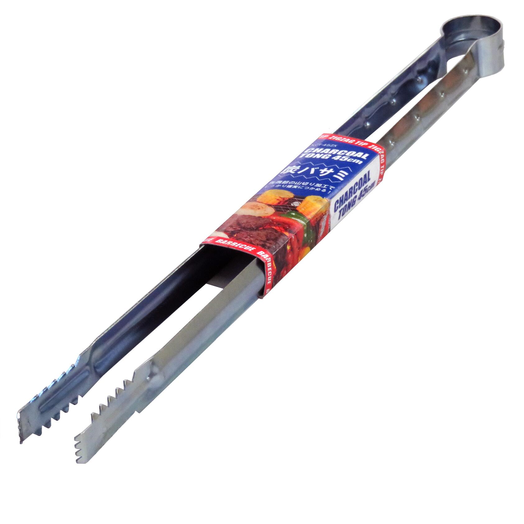 【永田金網製造】スチール 火バサミ 火ばさみ 全長 約45cm バーベキュー 炭 バサミ トング