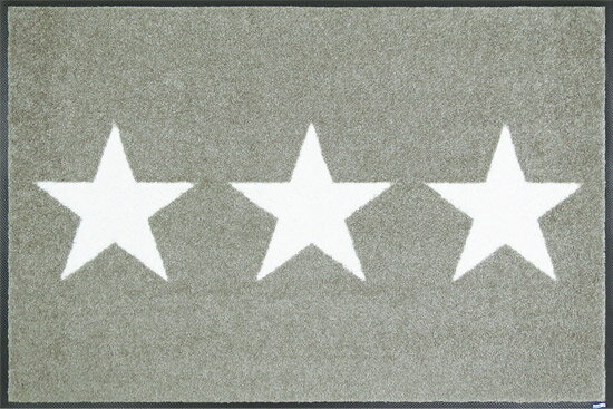 【wash + dry】Stars sand/Stars grey【50×75cm】屋外・屋内兼用 洗える玄関マット 薄型 クリーンテックスジャパン【ウォッシュアンドドライ】