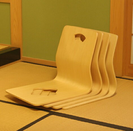 【送料無料】木製 和風 座椅子【4脚