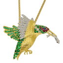 送料無料・返品可♪ミキモト 鳥モチーフ マルチカラー ダイヤ ネックレス K18YG/WG A+♪【中古】