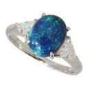 送料無料・返品可♪タサキ ブラックオパール2.26ct ダイヤ0.32ct リング PT900 13号 新品仕上げ済み♪【中古】