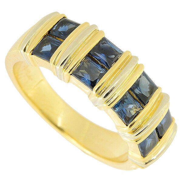 送料無料・返品可♪カルティエ サファイア リング K18YG/WG #54 新品仕上げ済み♪【中古】