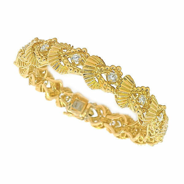 送料無料・返品可♪メーカー磨き済♪ティファニー ヴィンテージ ダイヤ ブレスレット バングル K18YG A+♪..