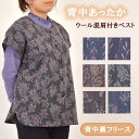 ウール混肩付きベスト 裏フリース付 秋冬 日本製 あったか ポンチョ フリー(M〜L) らくらく前開き シニア レディース 婦人服 ギフト プレゼント(4)