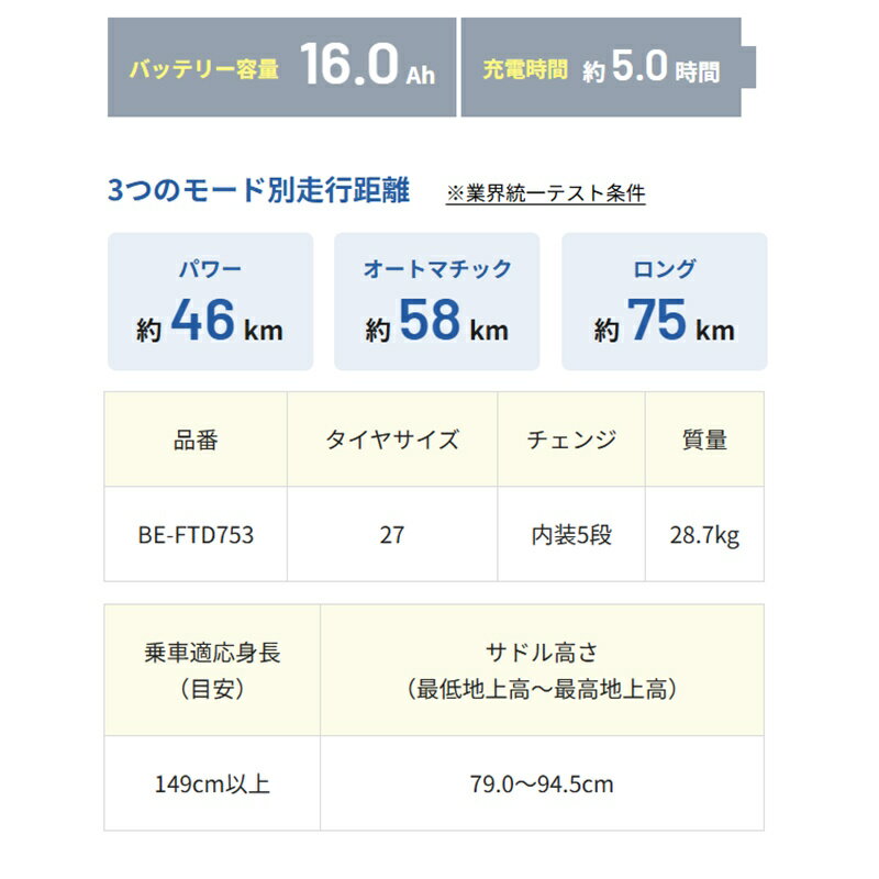 電動自転車 パナソニック ティモDX 27インチ 16.0Ah 2025年 BE-FTD753 完全組立 自...