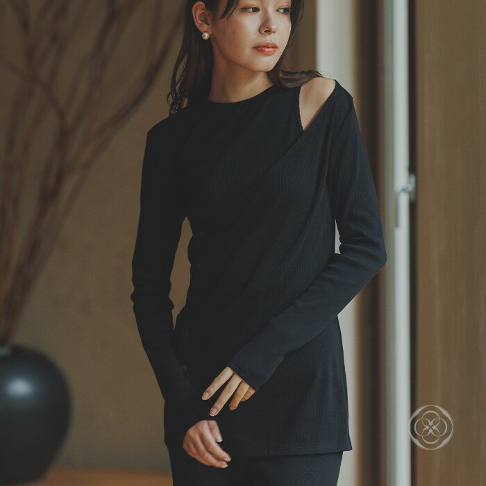 【1500円offクーポン】オーガニックコットン 日本製 カットソー レディース 長袖 アシンメトリー トップス 上質 秋冬 ナチュラル ファッション 大人 カ...