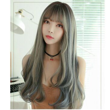 フルウィッグ ロング カール シースルーバング 分け目 変えれる ルーズな大人カール ロングヘア 生え際 ナチュラルグラデーション 前髪 ウィッグ 自然 ※メール便のみ送料無料 要ご選択