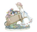 花車の少女お花 陶磁器 オブジェ インテリア 置物 少女 車 【HLS_DU】
