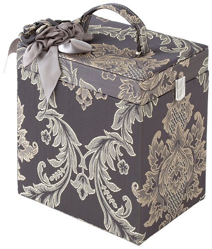 【姫系雑貨】アクアフラワーコスメボックス:クラシックグレーメイクボックス 化粧ボックス 収納 おしゃれ プレゼント ギフト