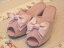 モアレリボンヒールスリッパ:ピンクSサイズ(22〜23cm) Mサイズ(23〜24cm) Lサイズ(24〜25cm)5cm リボン ルームシューズ おしゃれ お教室 フォーマル 【HLS_DU】