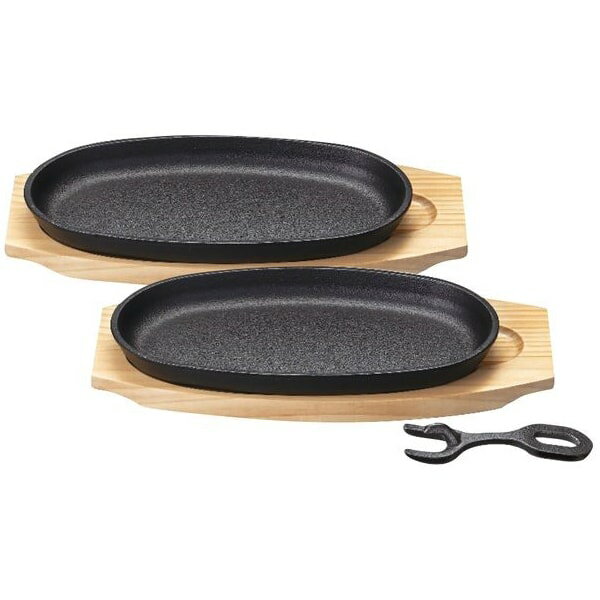 内祝い お返し 送料無料 キッチン用品 調理器具 お歳暮 冬ギフト ギフト 鉄鋳物 小判ステーキ 皿 2枚 セット 詰め合わせ ハンドル 鉄板 保温性 IH対応 オーブン 出産内祝い 結婚内祝い 結婚祝い 出産祝い 引き出物 香典返し 快気祝い お祝い返し 引越し 挨拶 お礼 4543